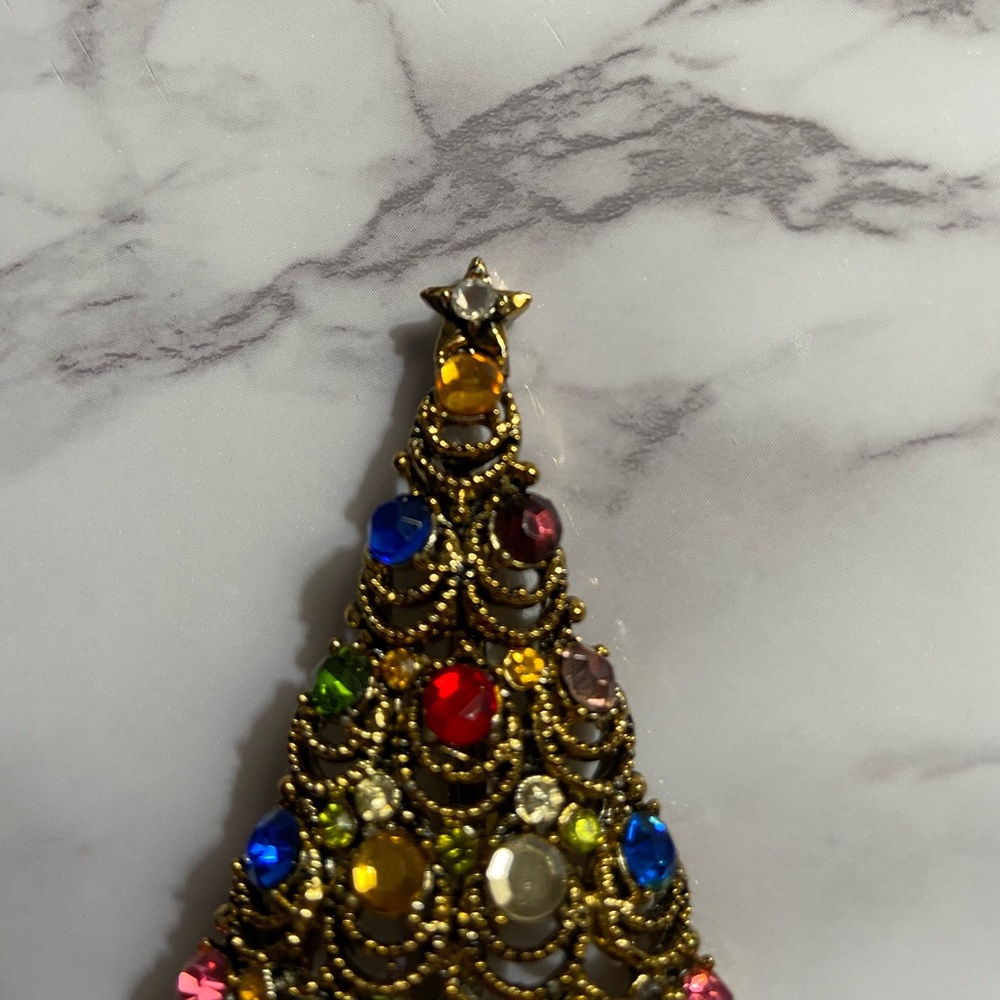 Vintage Hollycraft Christmas Tree Brooch - Picture 8 of 9